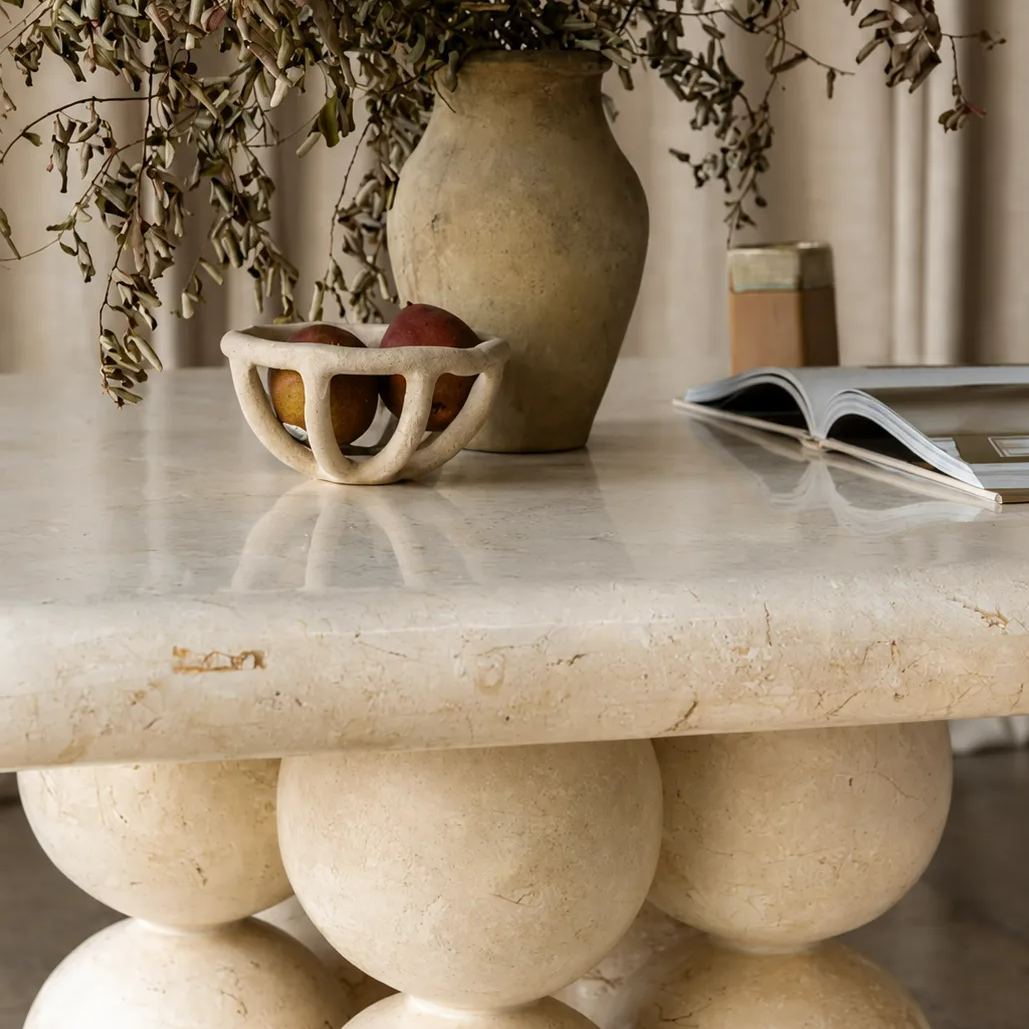 Marlow Fossilised Limestone Dining Table