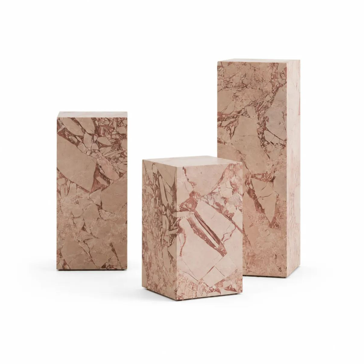 Rosé Marble Pedestal Set