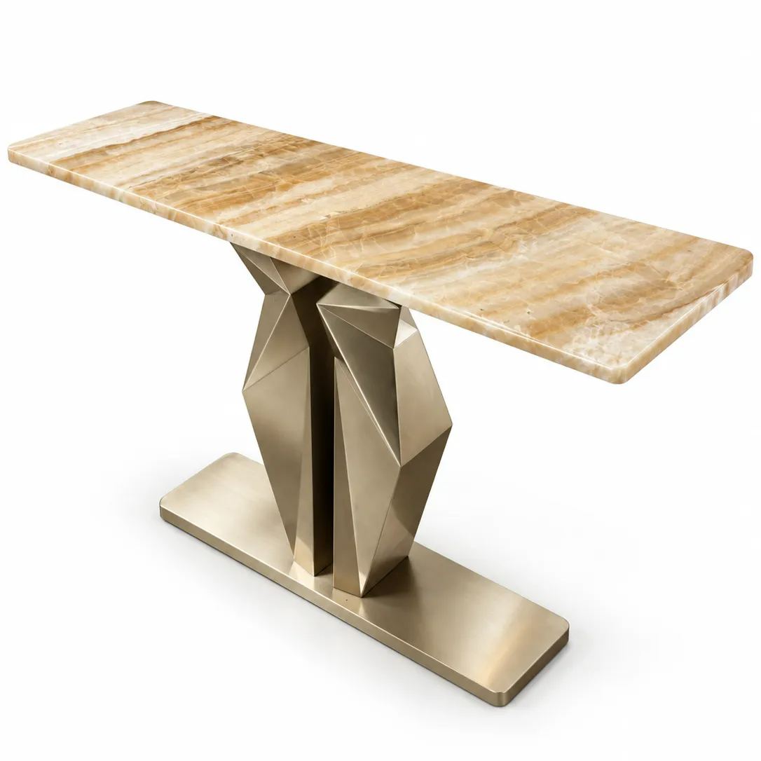 Persian White Jade Marble Console Table