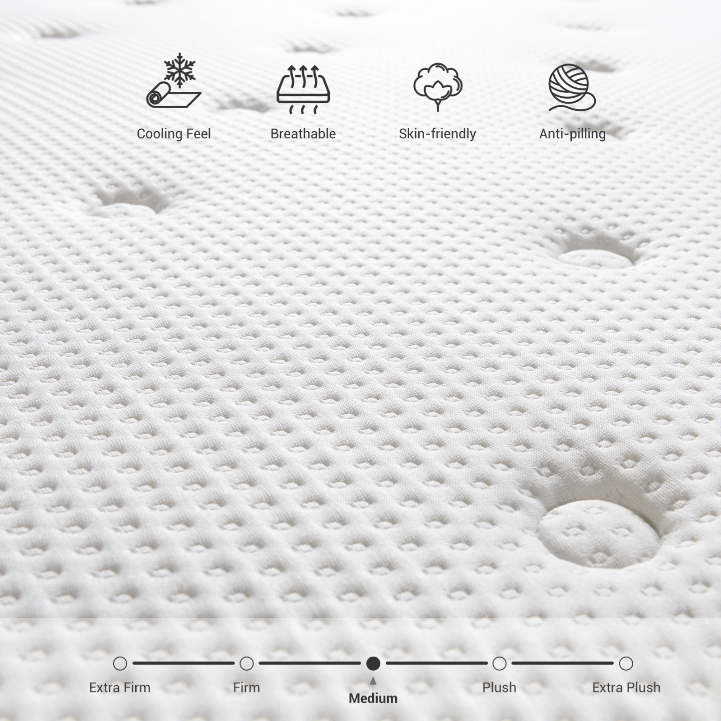 Premium Breathable Tencel Cover of Owllight Tulip Cooling 4D Pro Spine & Back Care Hybrid Mattress