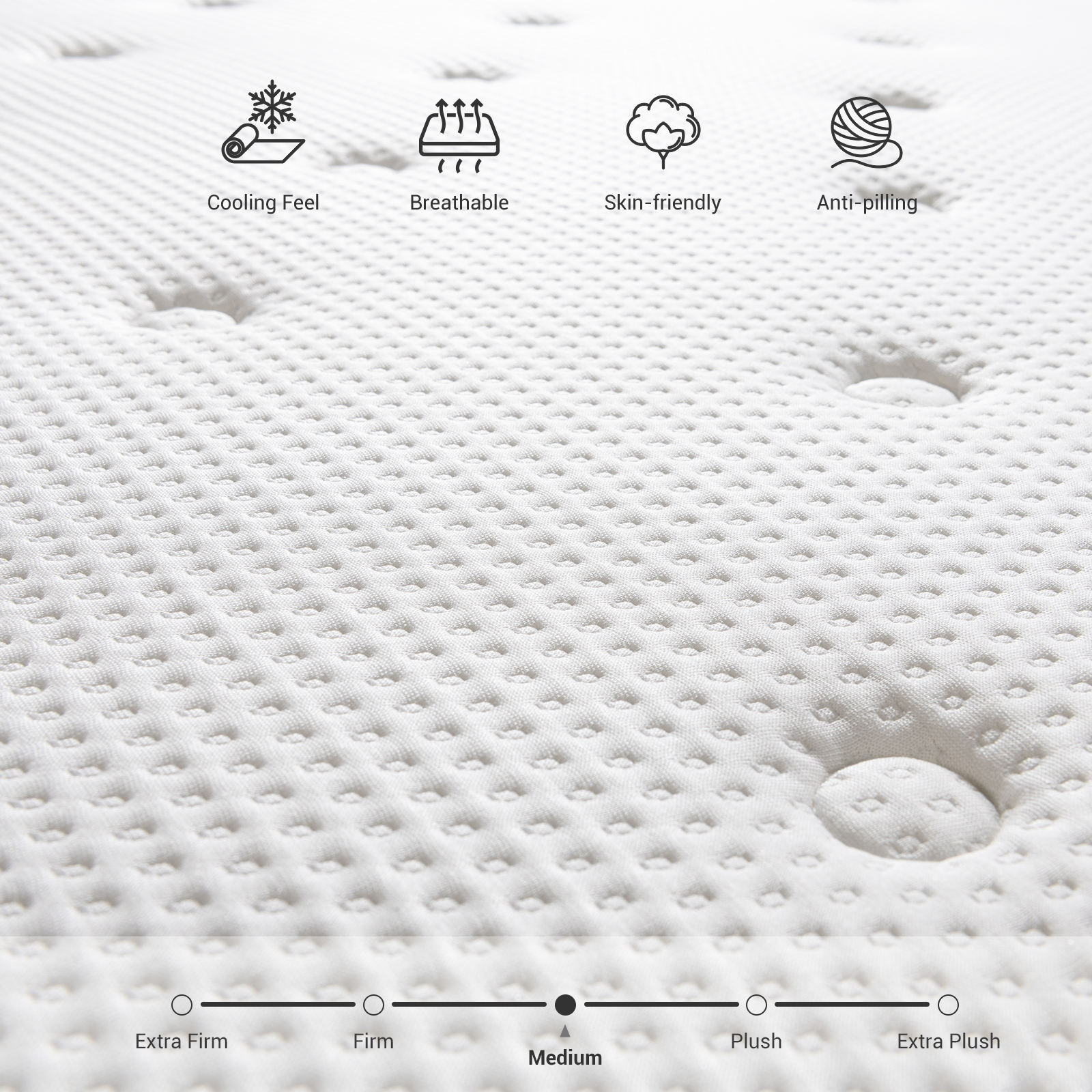 Premium Breathable Tencel Cover of Owllight Tulip Cooling 4D Pro Spine & Back Care Hybrid Mattress