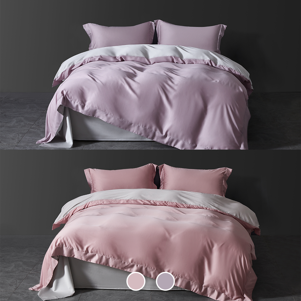Bedding sets (Tencel Lyocell) - Owllight Grand 1600TC Bed Sheets - Colours- Pink, Purple