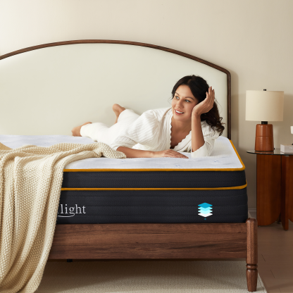 Mattress 180x200, 30cm Pocket Spring and Memory Foam Hybrid Mattress King Size, Breathable Cool Ice Silk Fabric,4D Air Fiber Material, 7cm Edge Foam Support