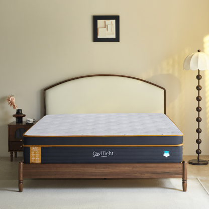 Mattress 180x200, 30cm Pocket Spring and Memory Foam Hybrid Mattress King Size, Breathable Cool Ice Silk Fabric,4D Air Fiber Material, 7cm Edge Foam Support