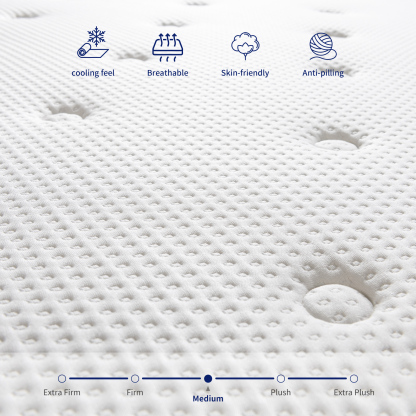 Mattress 180 * 200 * 30cm Medium Firm Hybrid Mattress, Cooling-Gel Memory Foam and Pocket Spring, Breathable Tencel Cover, 8cm Edge Foam Support,King Size
