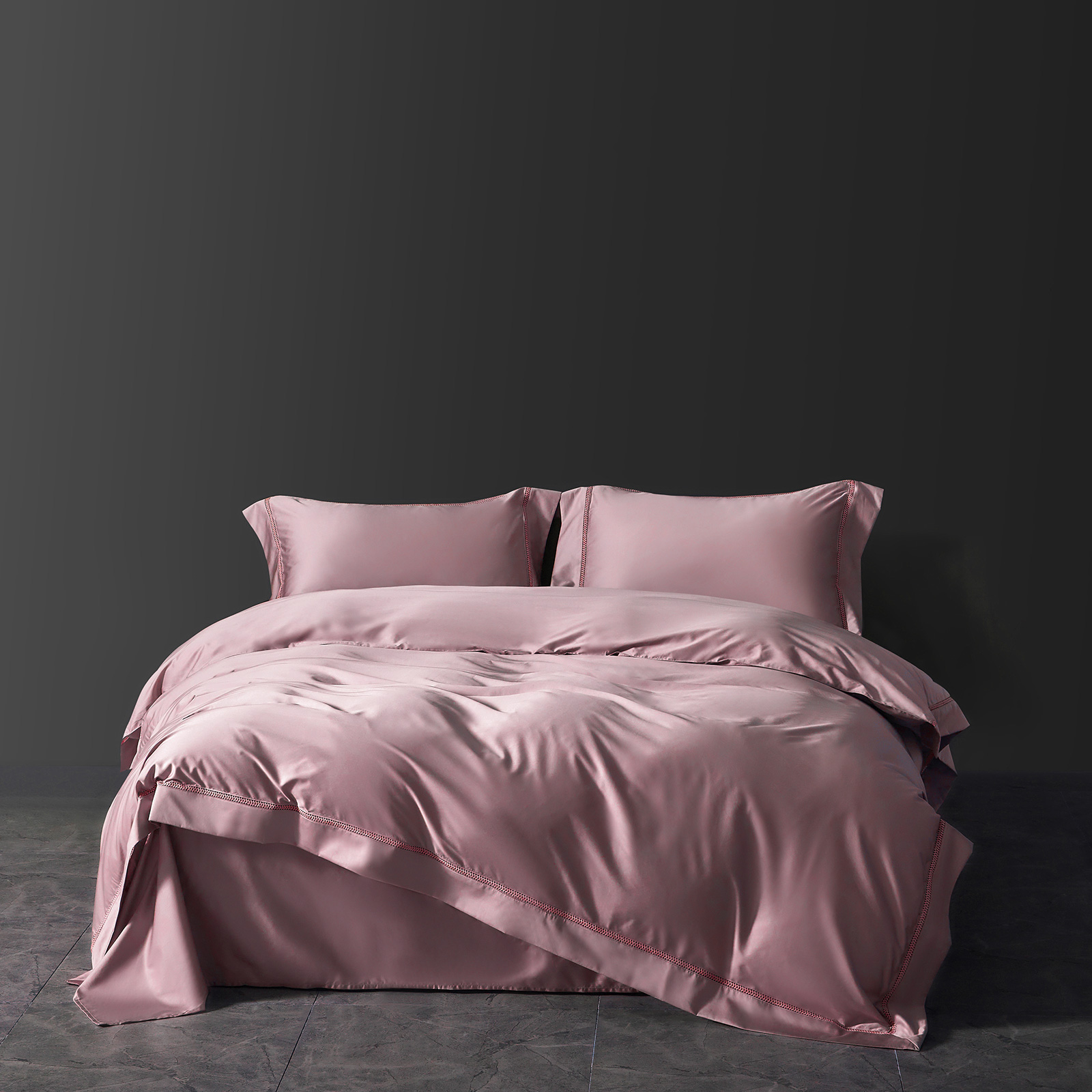 Bedding sets (Tencel Lyocell) - Owllight Royal 2000TC Bed Sheets - Pink King | Queen Fitted Bedsheet Set and Full