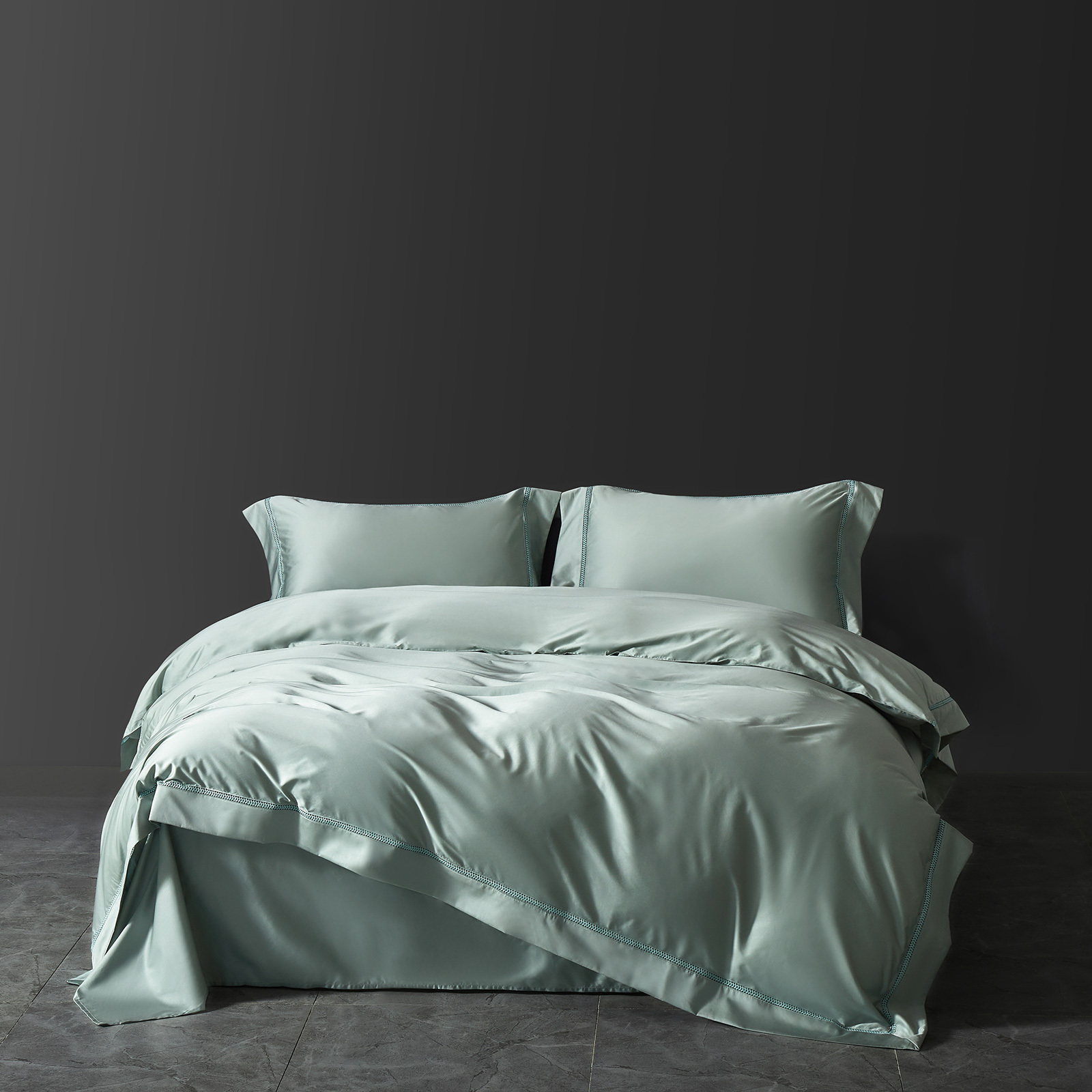 Bedding sets (Tencel Lyocell) - Owllight Royal 2000TC Bed Sheets - Green Bean King | Queen Fitted Bedsheet Set and Full