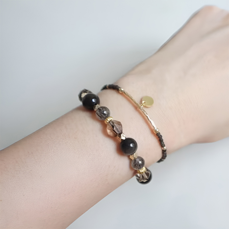 銀曜石黑曜石組合手鍊