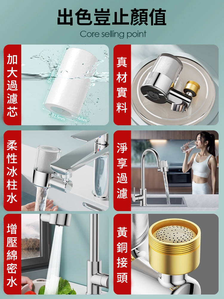 【無氯無垢】萬向旋轉過濾淨水器