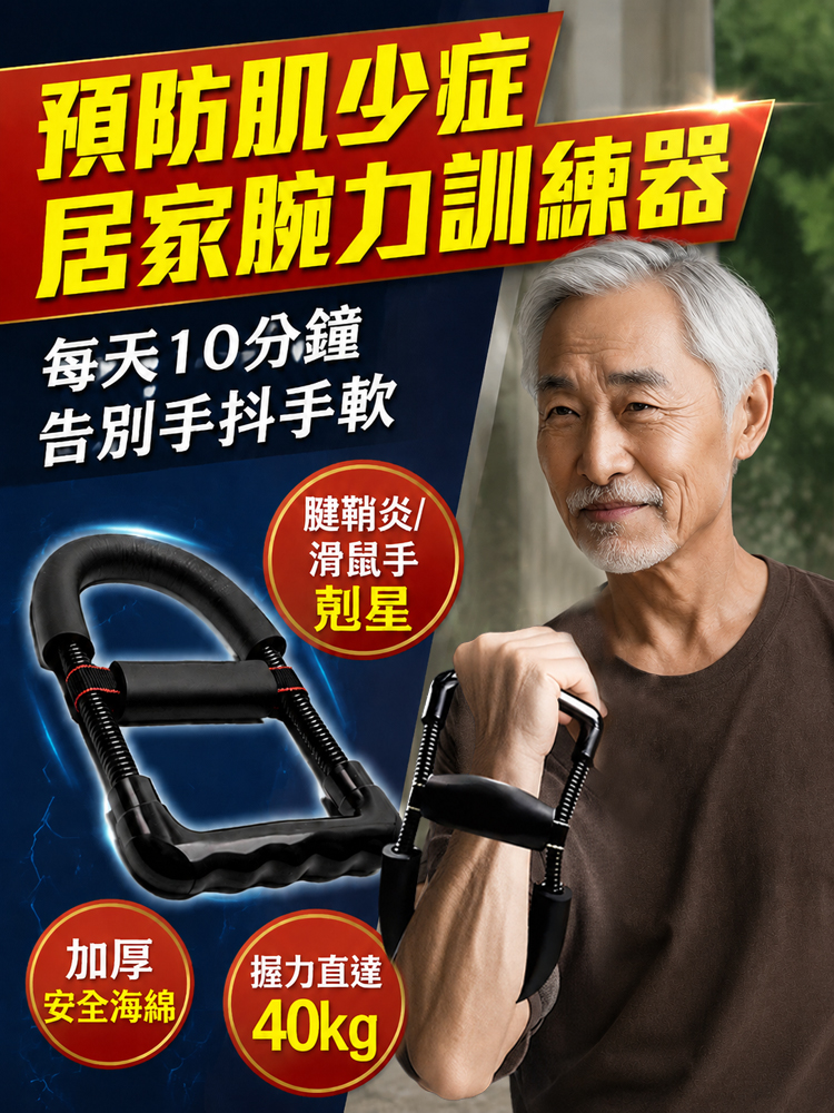 【預防肌少症】加厚海綿腕力訓練器居家健身