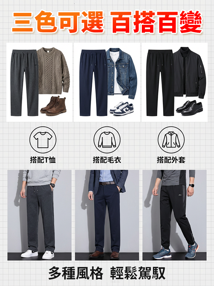 【一件過冬】男士輕商務秋冬防寒休閒褲