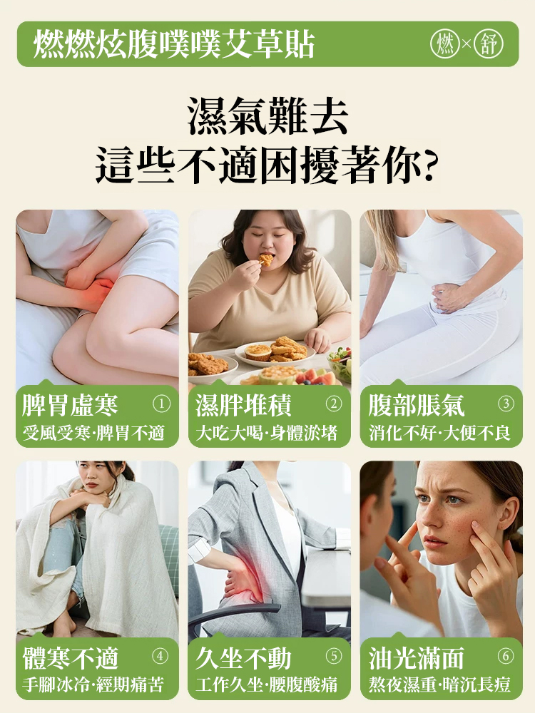 燃燃炫腹噗噗艾草貼