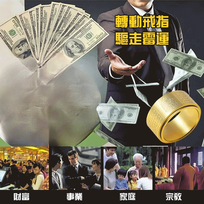 金光咒十二生肖守護神轉動戒指