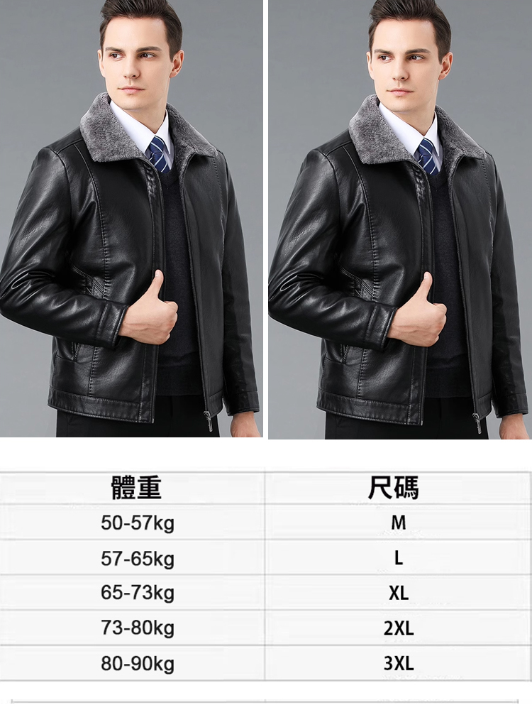 加厚男士皮毛一體皮衣