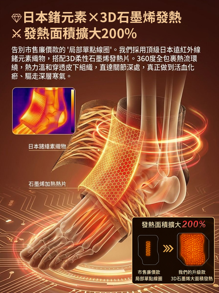 腳踝按摩器石墨烯電加熱熱敷腳踝震動保暖儀手腳足部按摩器