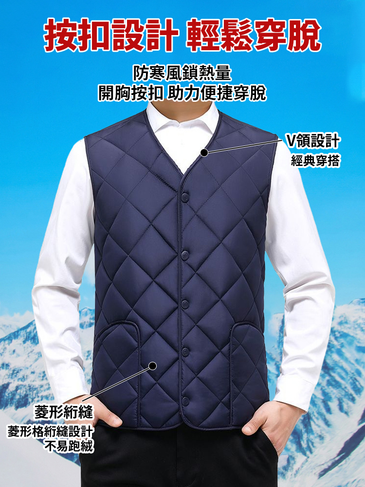 超保暖！加絨加厚馬甲男
