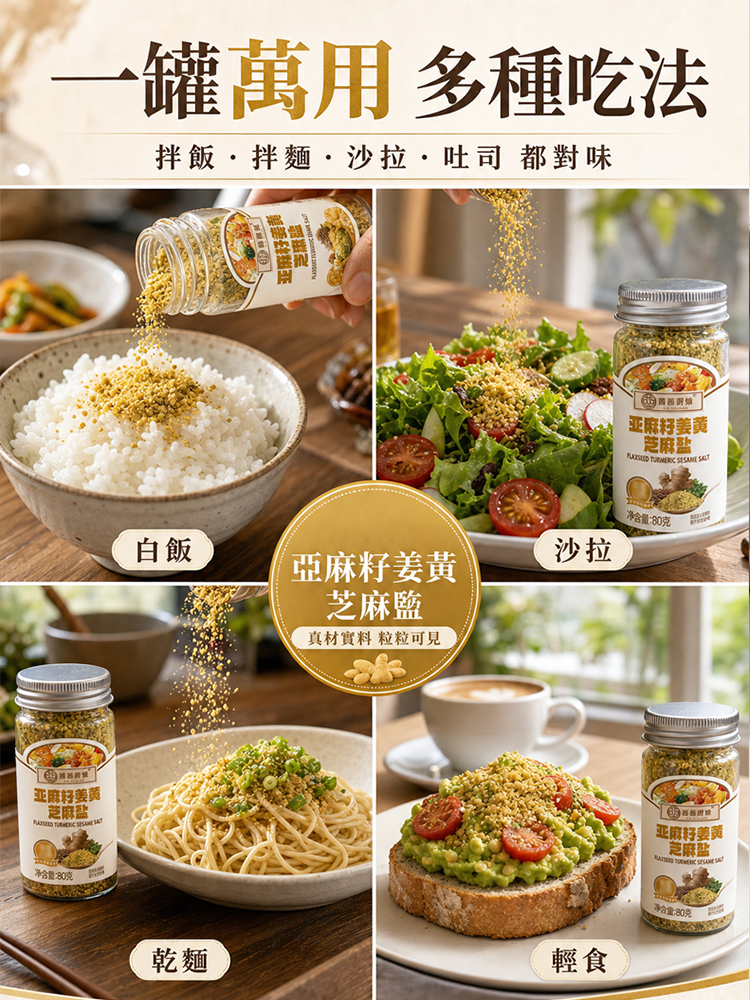 亞麻籽薑黃芝麻鹽