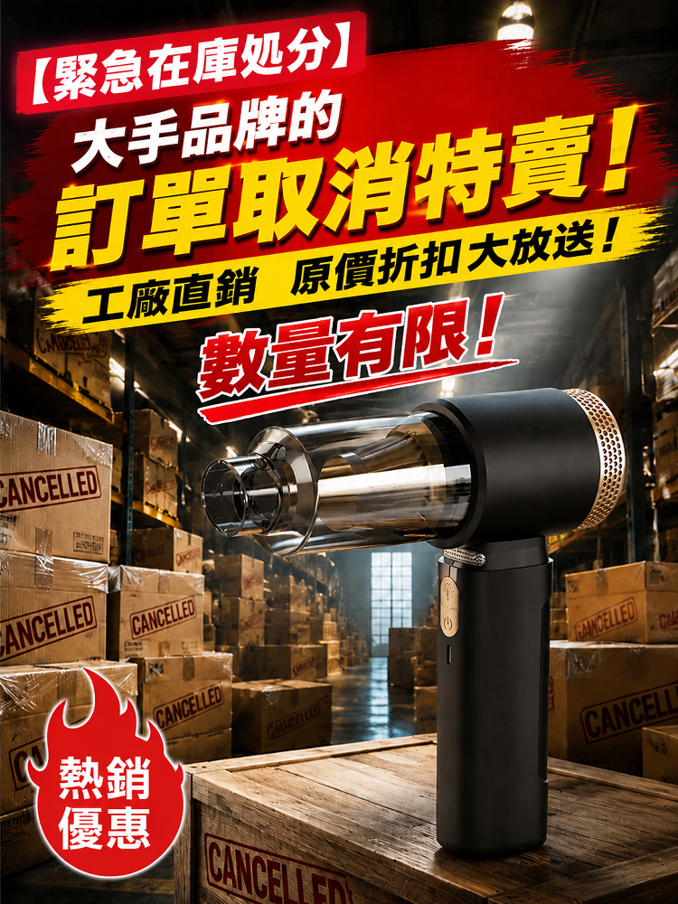 多功能大功率車載吸塵充氣一體機