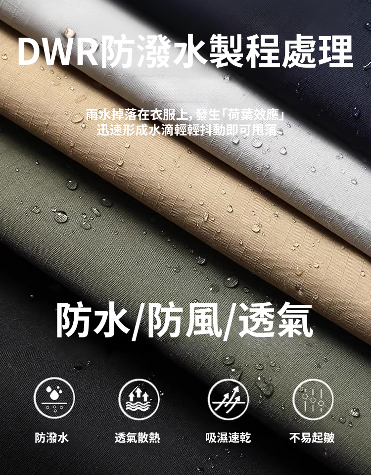 【透氣防水】機能小三角速乾工裝長褲男