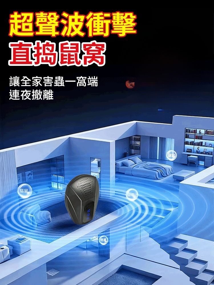 【滅鼠選他有它0鼠】超音波智慧驅鼠器