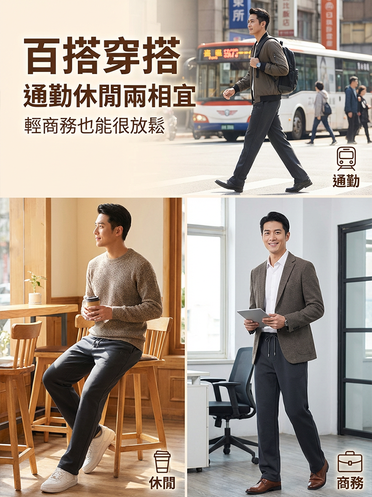 【一件過冬】男士輕商務秋冬防寒休閒褲