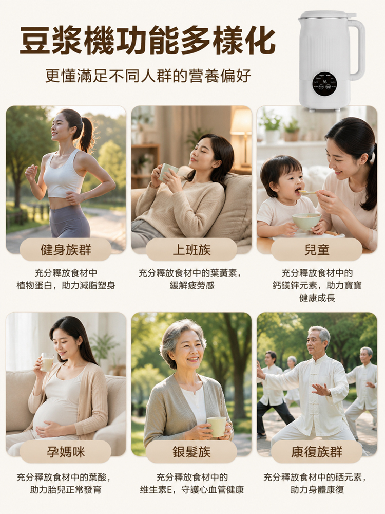 【免濾渣極靜音】微米破壁豆漿機