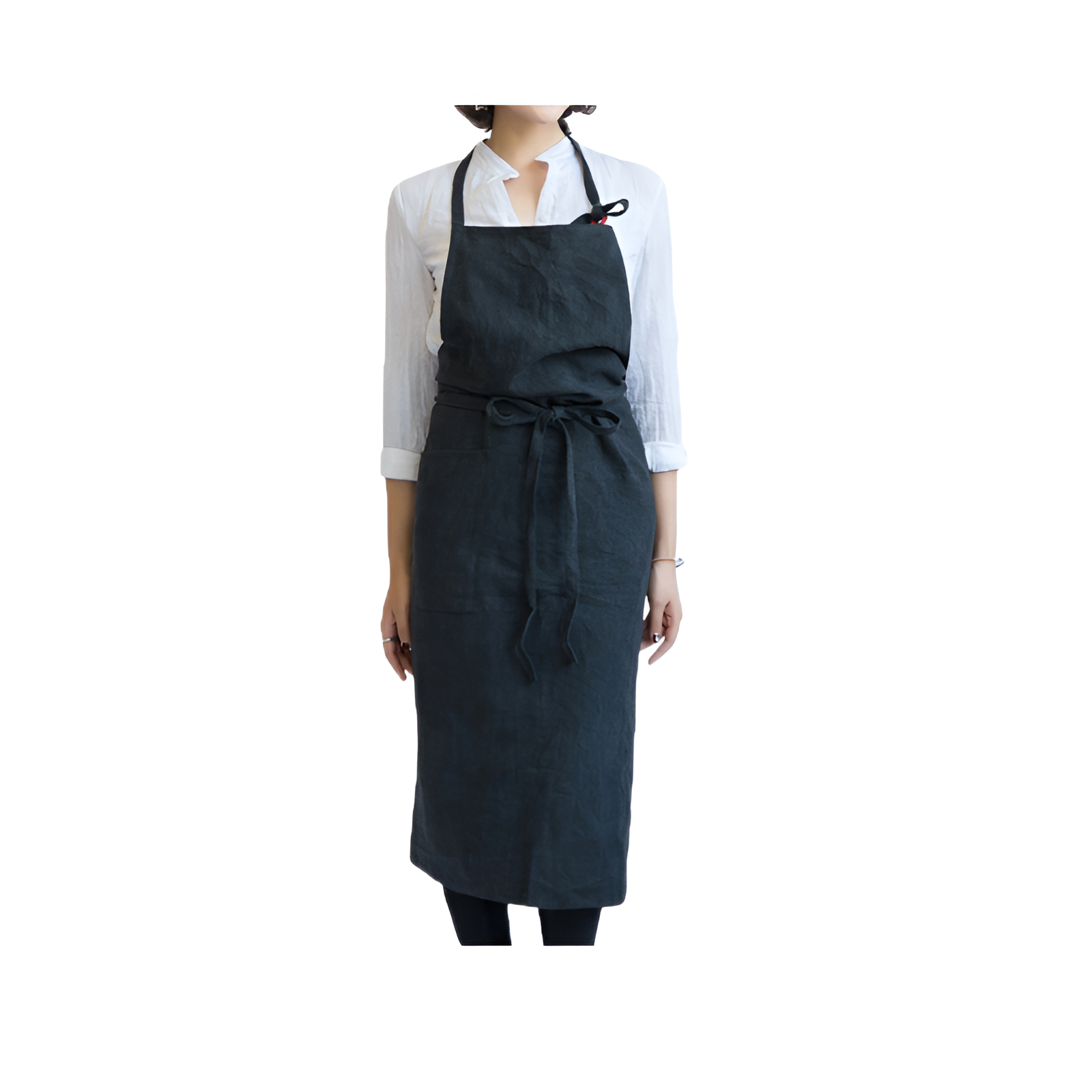 Linen Cotton Household Kitchen Fashion Tie Art Art Men and Women Work Apron