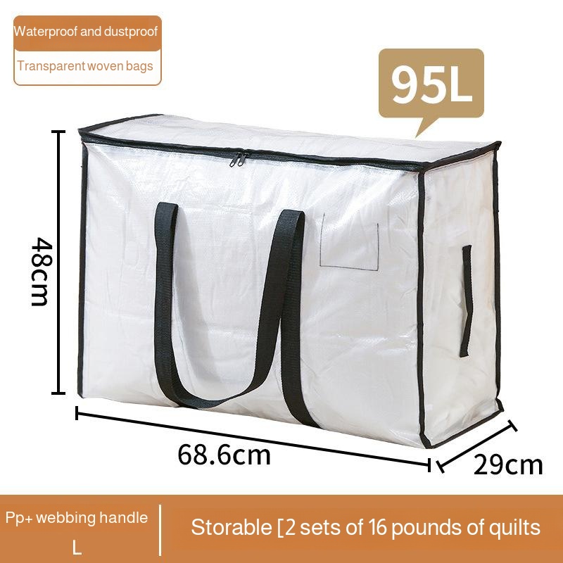 Fully transparent storage bag quilt clothing moving bag large capacity waterproof and moisture-proof quilt storage bag