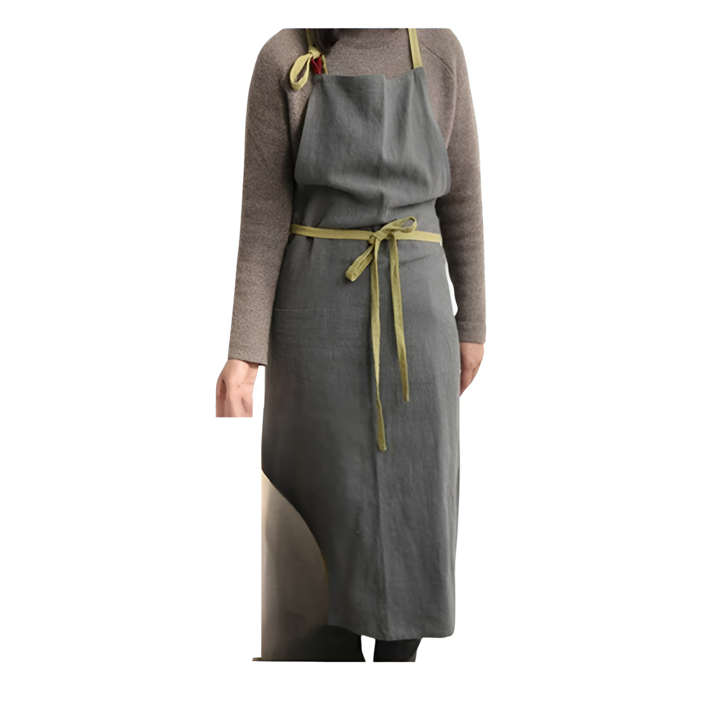 Linen Cotton Household Kitchen Fashion Tie Art Art Men and Women Work Apron