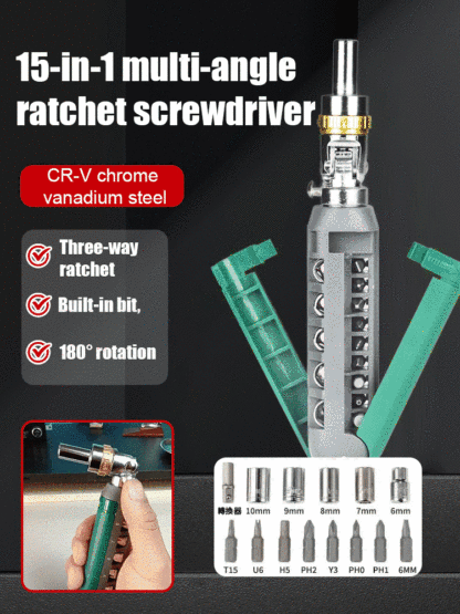 15-in-1 ratchet screwdriver，Today's special price, free shipping! Free Trial