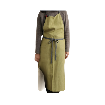 Linen Cotton Household Kitchen Fashion Tie Art Art Men and Women Work Apron