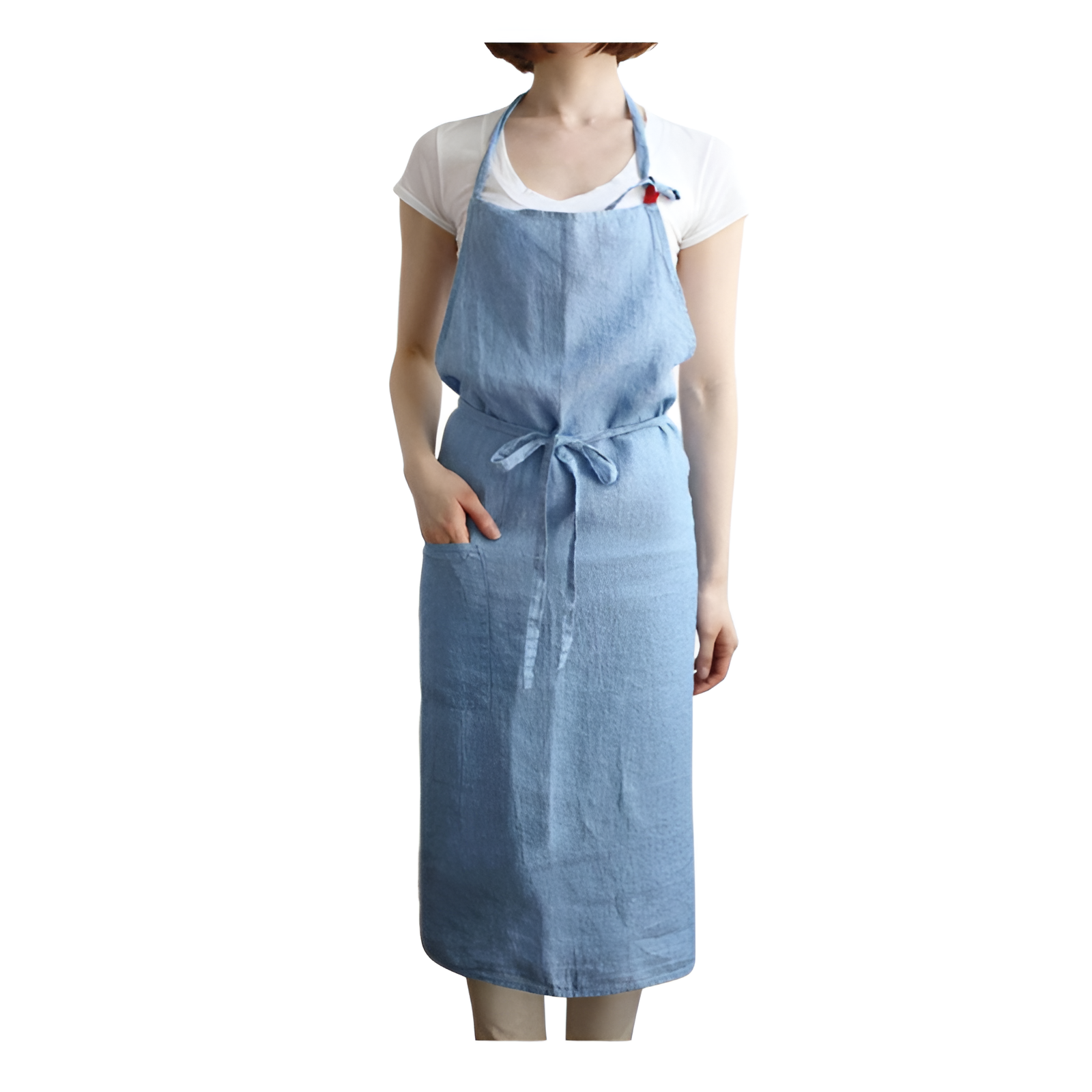 Linen Cotton Household Kitchen Fashion Tie Art Art Men and Women Work Apron
