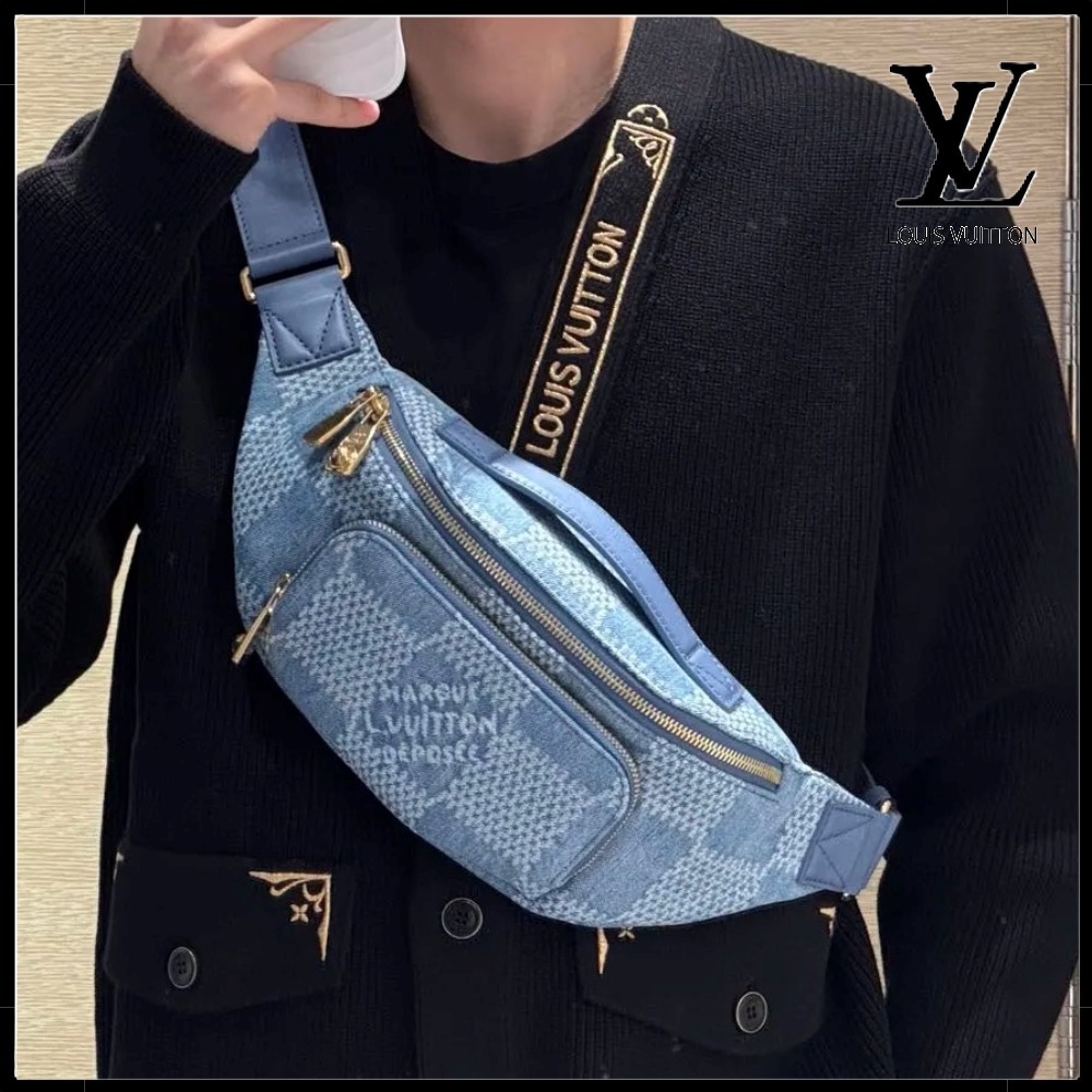 《デニム/ダミエ》ルイヴィトン LV バムバッグ N00205