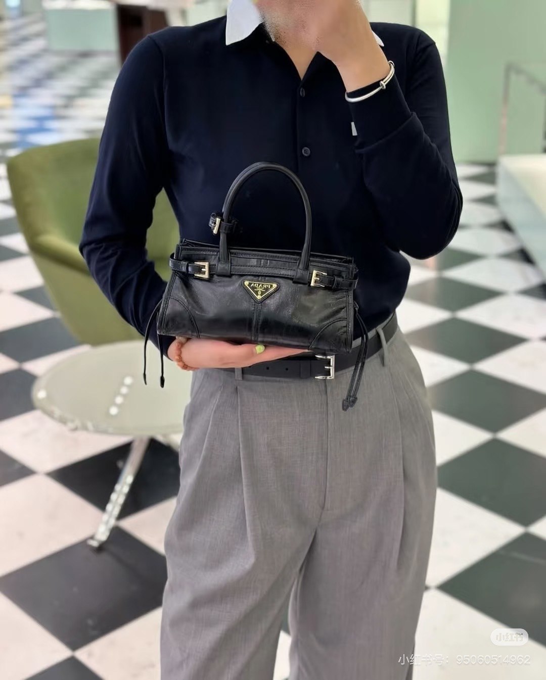 ◆PRADA◆パデッド  ロゴ ショルダーバッグ
