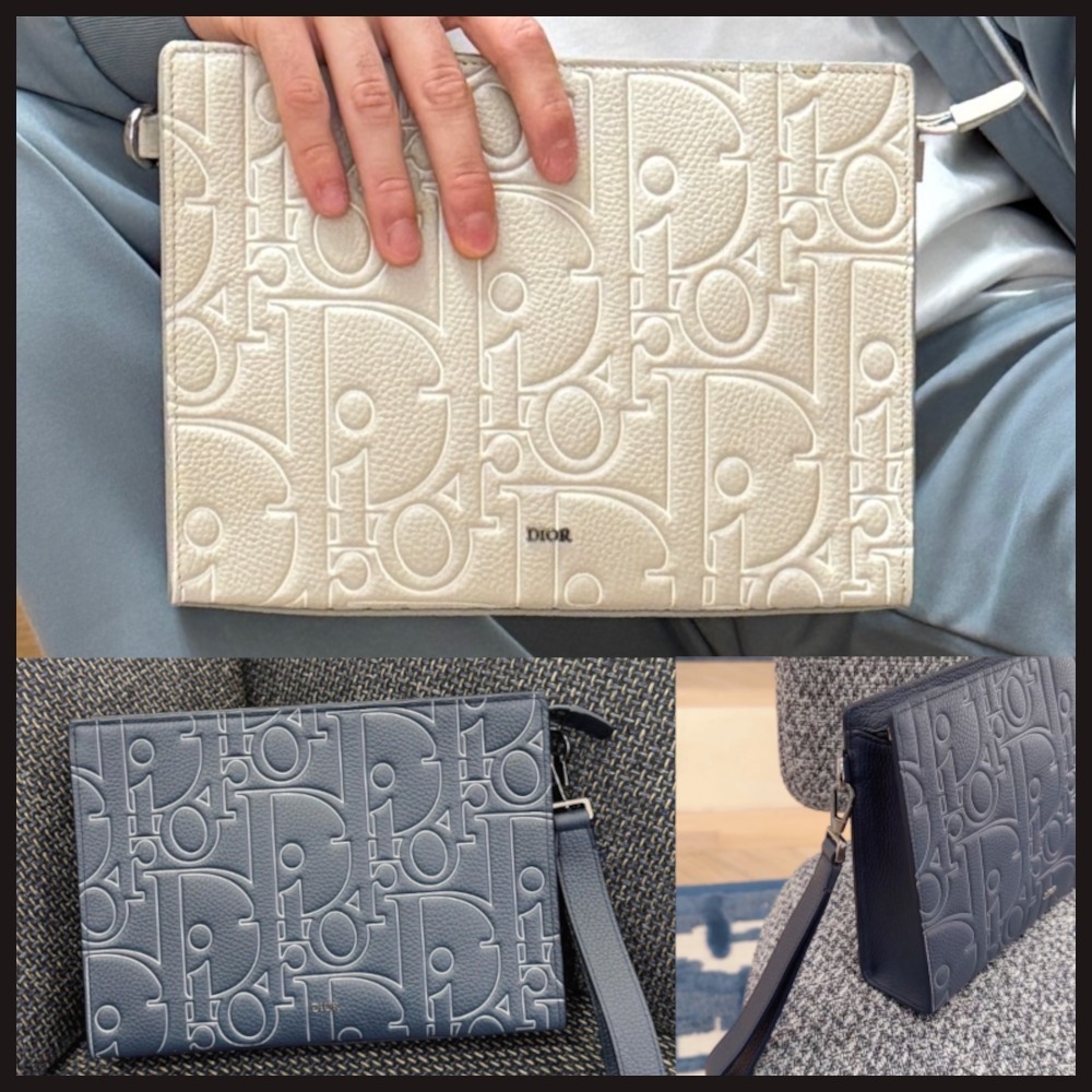 【大人クールに映える★】DIOR A5 トライアングル レザーポーチ