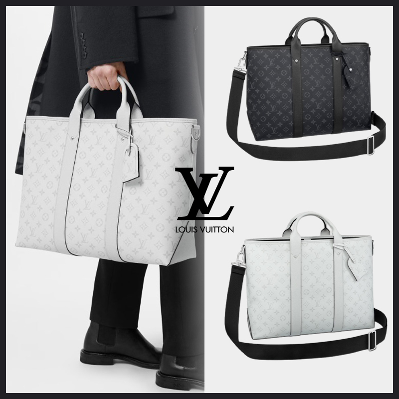 LOUIS VUITTON 機能的 ヴィトン トートバッグ ウィークエンド 白 黒 ビジネス M30919 M30937