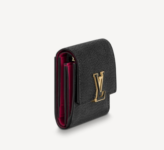 ◆お早めに!!◆ LV カプシーヌ XS コンパクト 財布 黒 ピンク