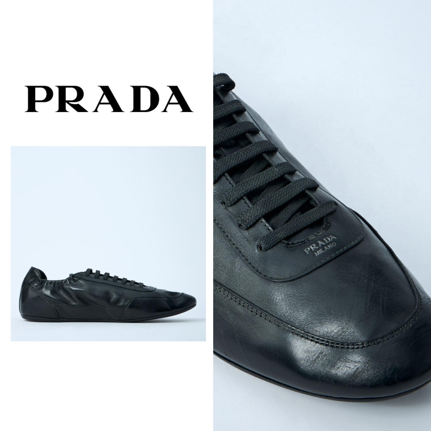 おすすめ☆大人気【PRADA】 Collapse レザースニーカー