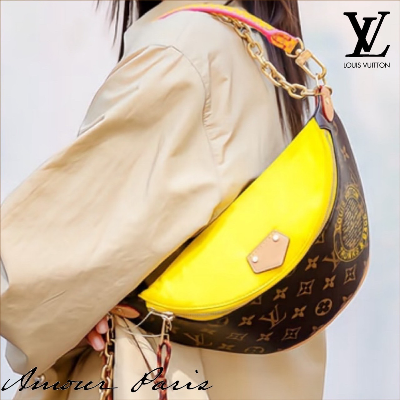 【イエローが差し色♪】Louis Vuitton バムバッグ