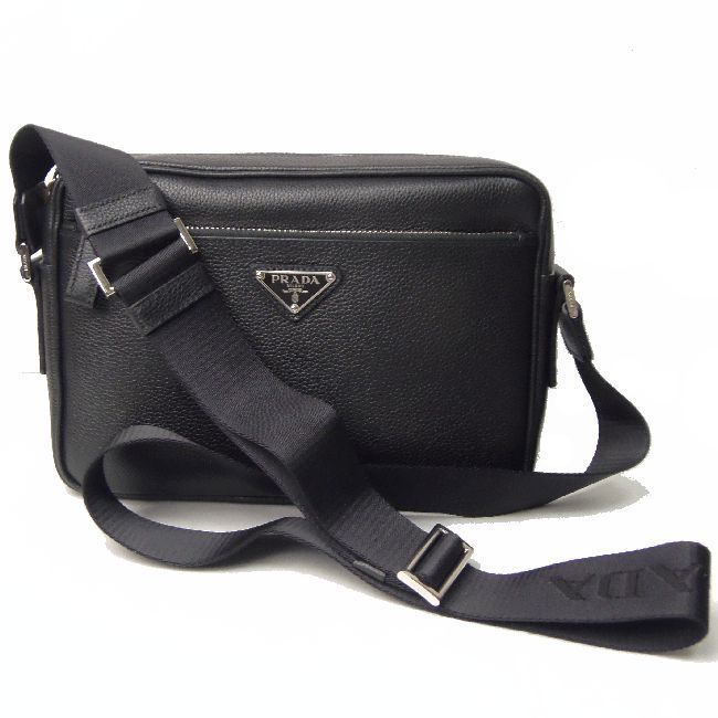 PRADA メンズ レザー ショルダーバッグ