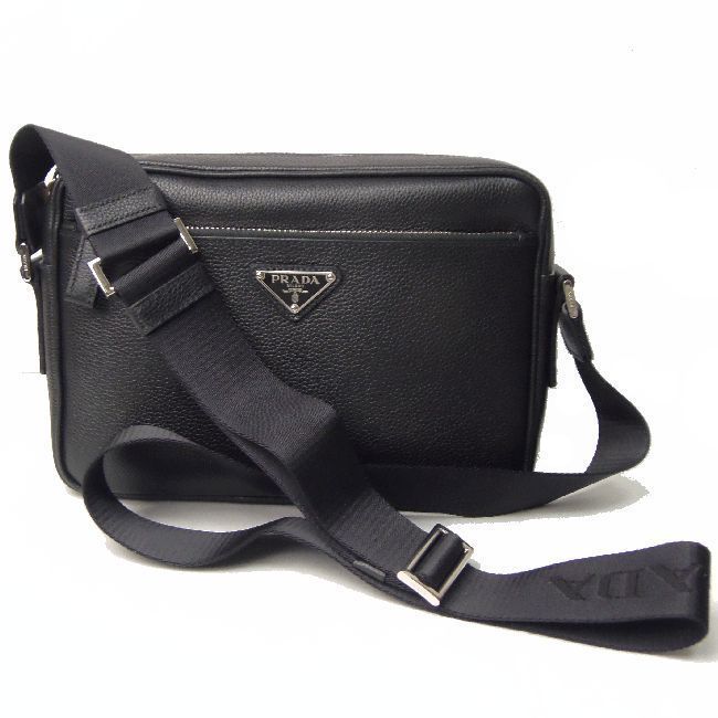 PRADA メンズ レザー ショルダーバッグ