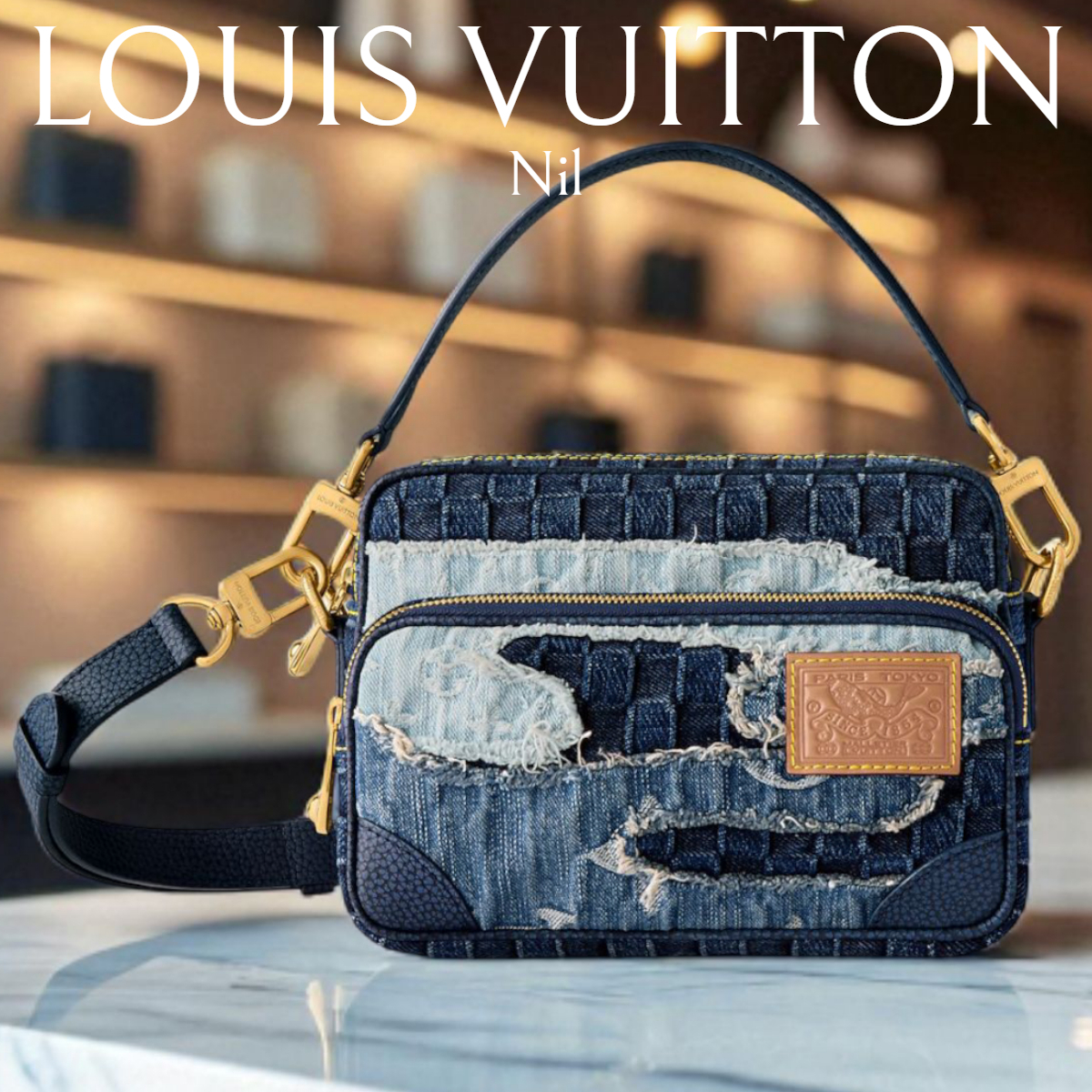 新作メンズ*LV*Nil デニムモノグラムショルダーバッグ M15296