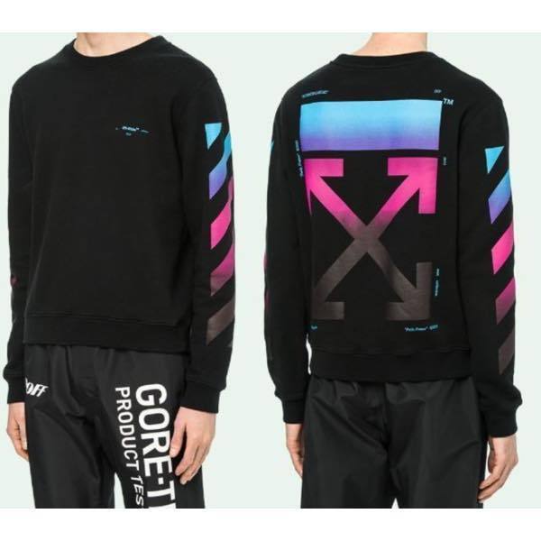 人気◆OFF WHITE◆DIAG GRADIENT ロゴ スウェット