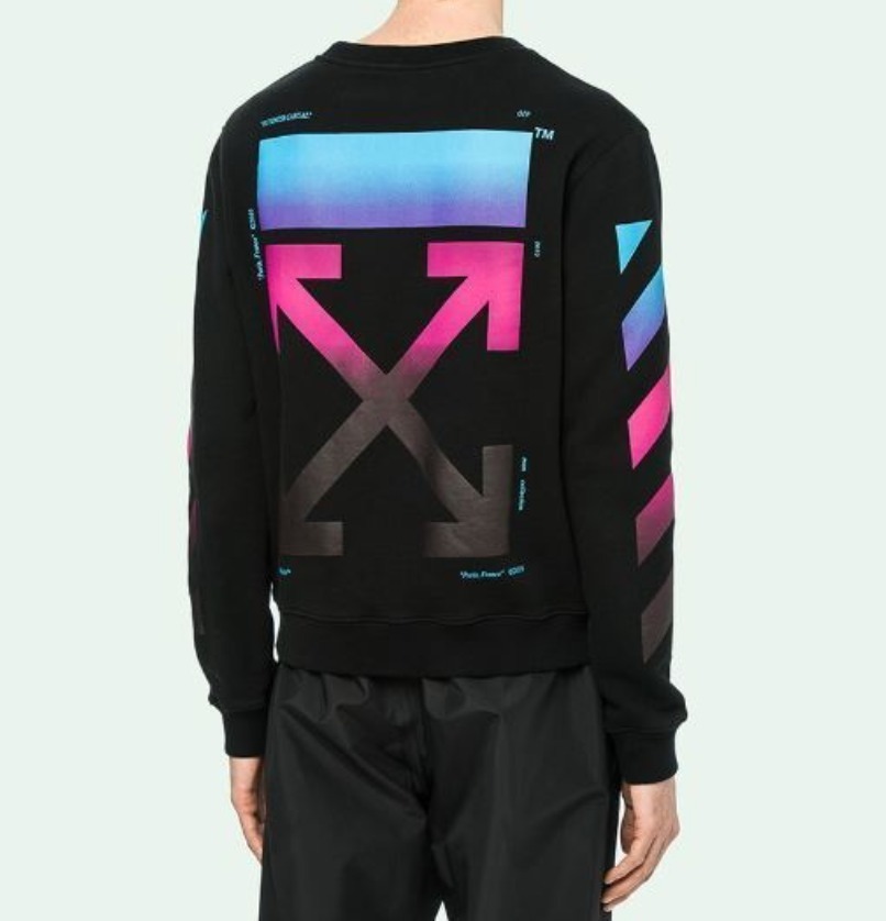 人気◆OFF WHITE◆DIAG GRADIENT ロゴ スウェット