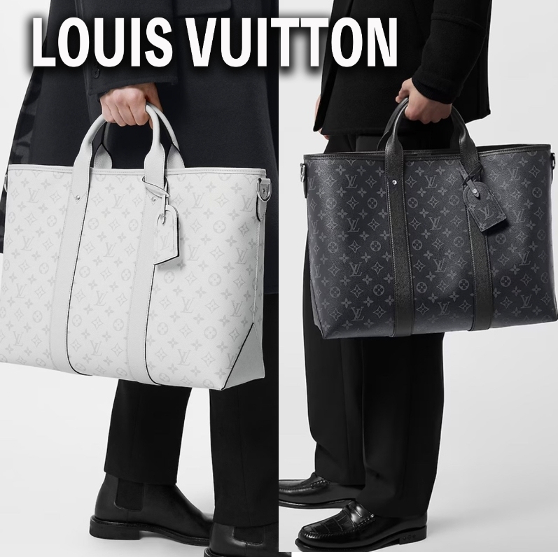 LOUIS VUITTON 機能的 ヴィトン トートバッグ ウィークエンド 白 黒 ビジネス