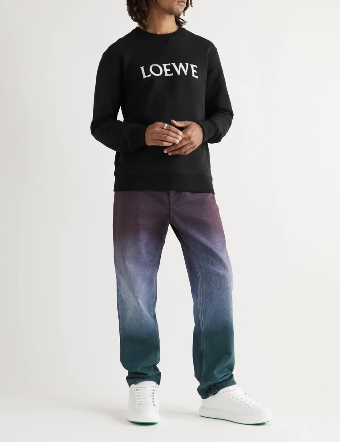 LOEWE ロゴ エンブロイダリー コットン スウェットシャツ 人気