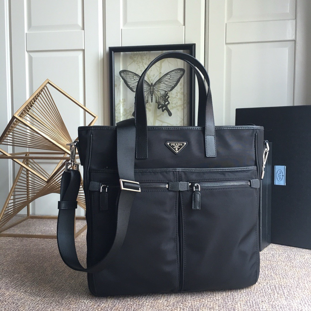 【超人気】♦PRADA♦Re-Nylonサフィアーノレザー ダッフルバッグ