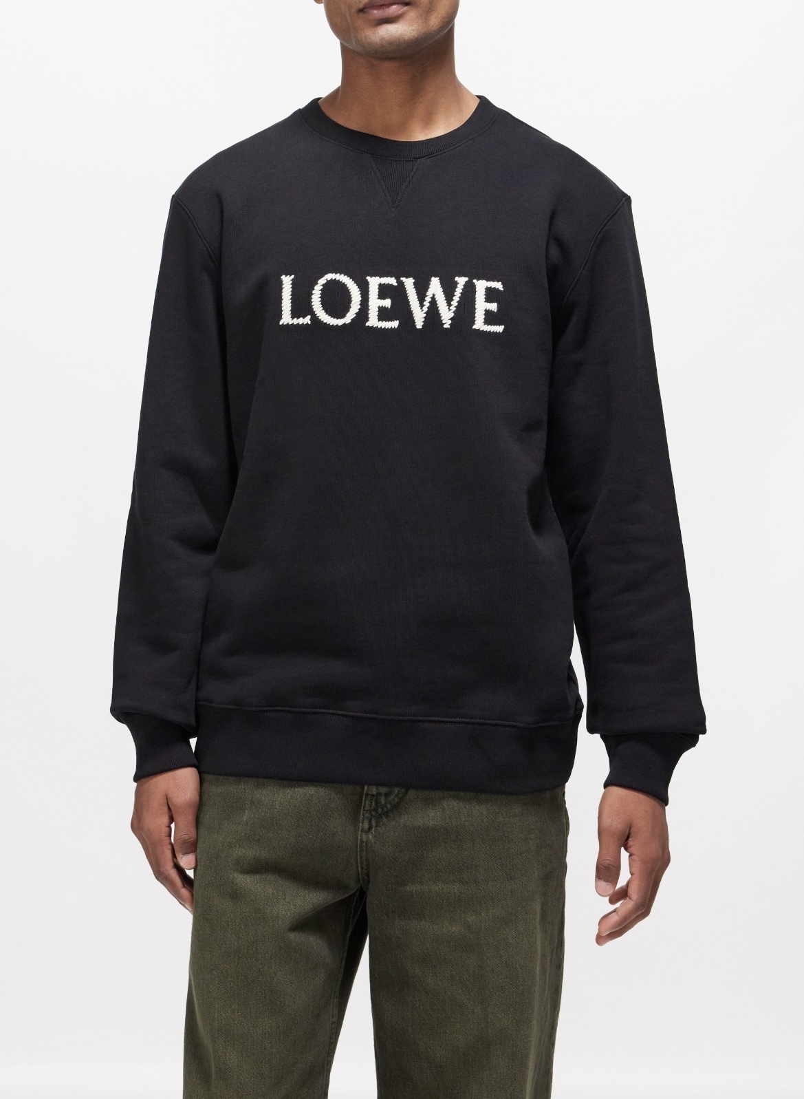 LOEWE ロゴ エンブロイダリー コットン スウェットシャツ 人気