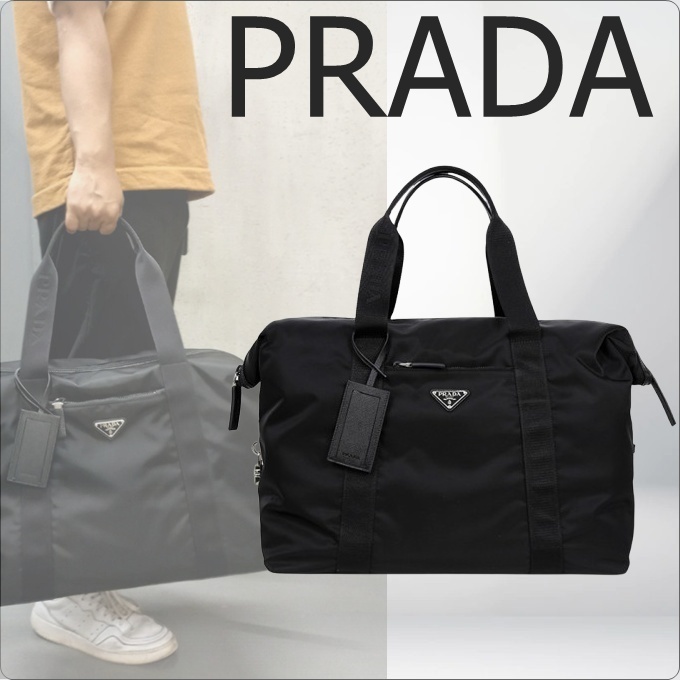 ♦PRADA♦Re-Nylonサフィアーノレザー ダッフルバッグ