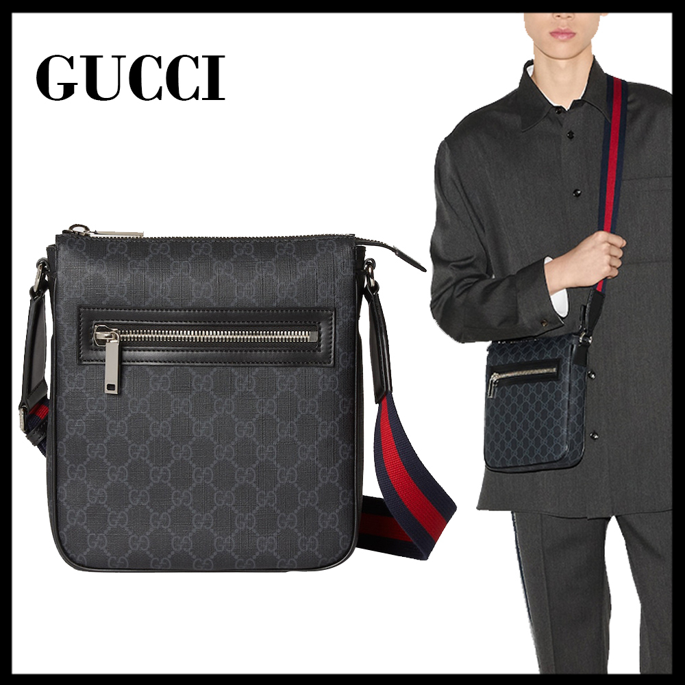 GUCCI 直営店GGブラック スモール メッセンジャーバッグ